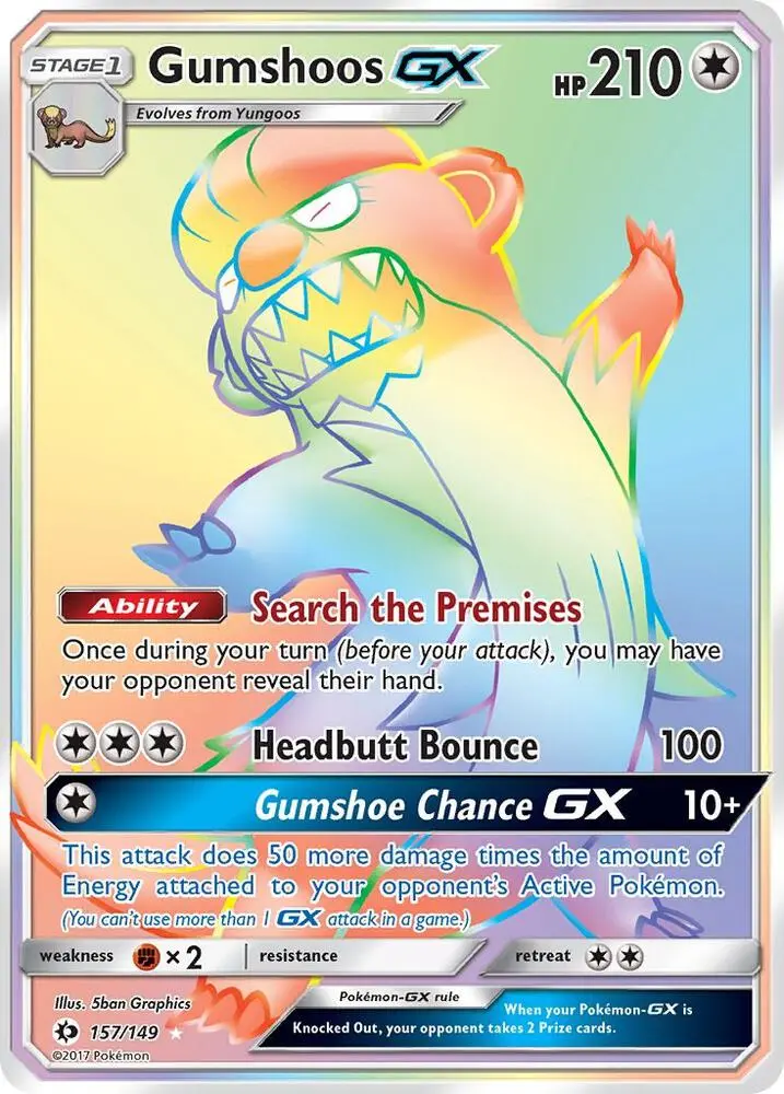 Gumshoos GX, Sun & Moon 157/149