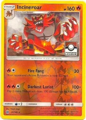 Incineroar, League & Championship Cards 026/149