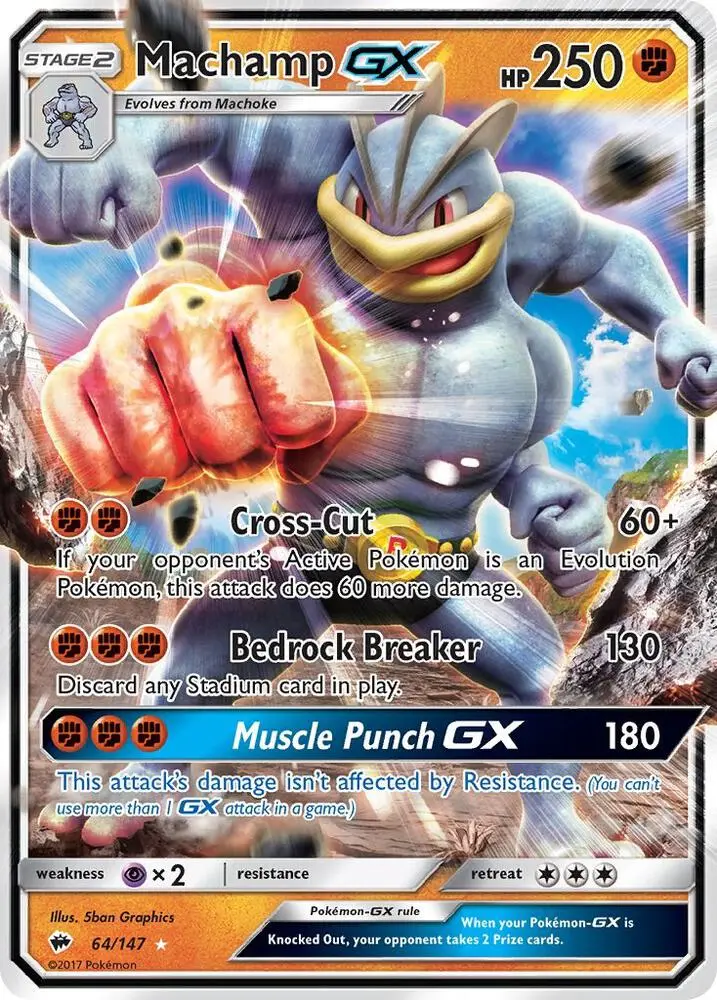 Machamp GX, Burning Shadows 64/147