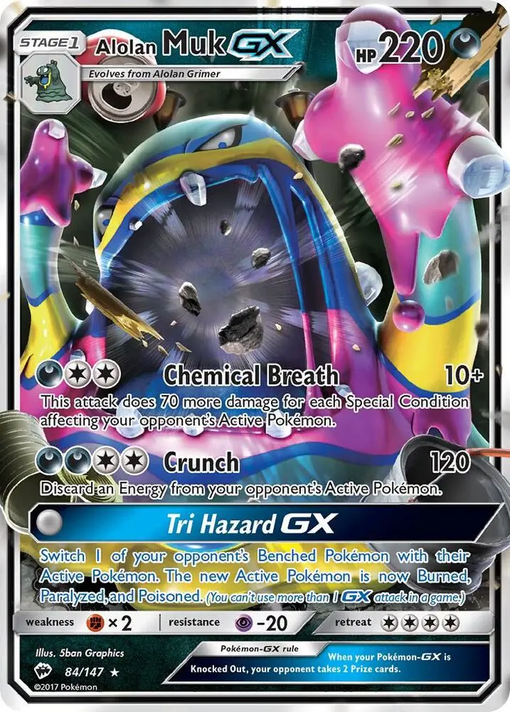 Alolan Muk GX, Burning Shadows 84/147