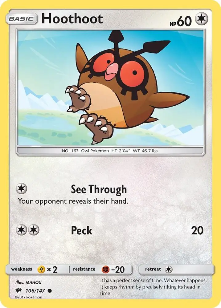 Hoothoot, Burning Shadows 106/147