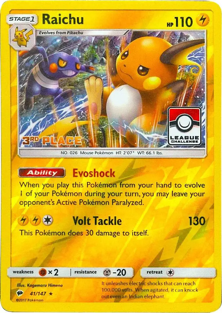 Raichu, League & Championship Cards 041/147