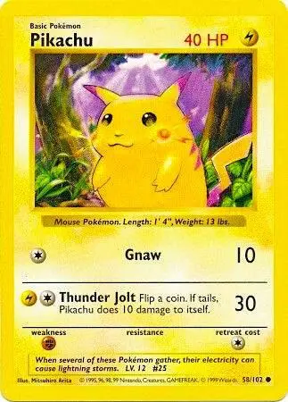Pikachu (Red Cheeks), Base Set 058/102