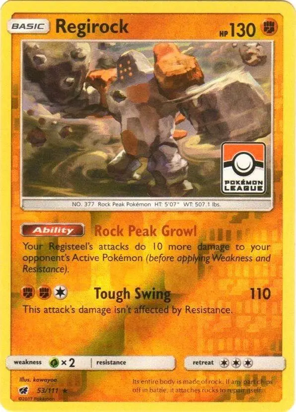 Regirock, League & Championship Cards 053/111