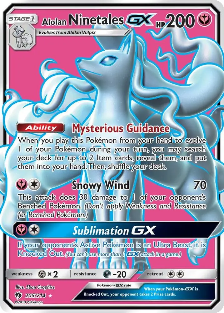 Alolan Ninetales GX, Lost Thunder 205/214