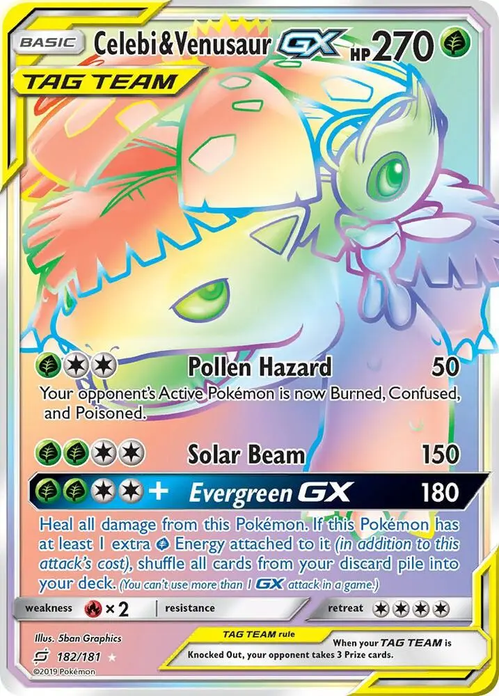 Celebi & Venusaur GX, Team Up 182/181