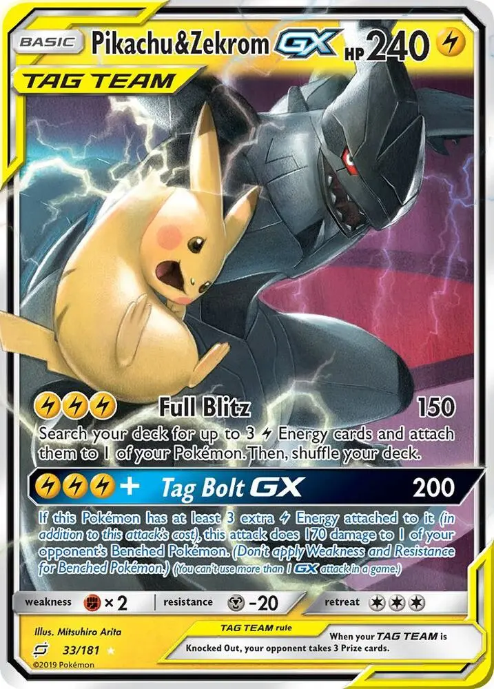 Pikachu & Zekrom GX, Team Up 33/181