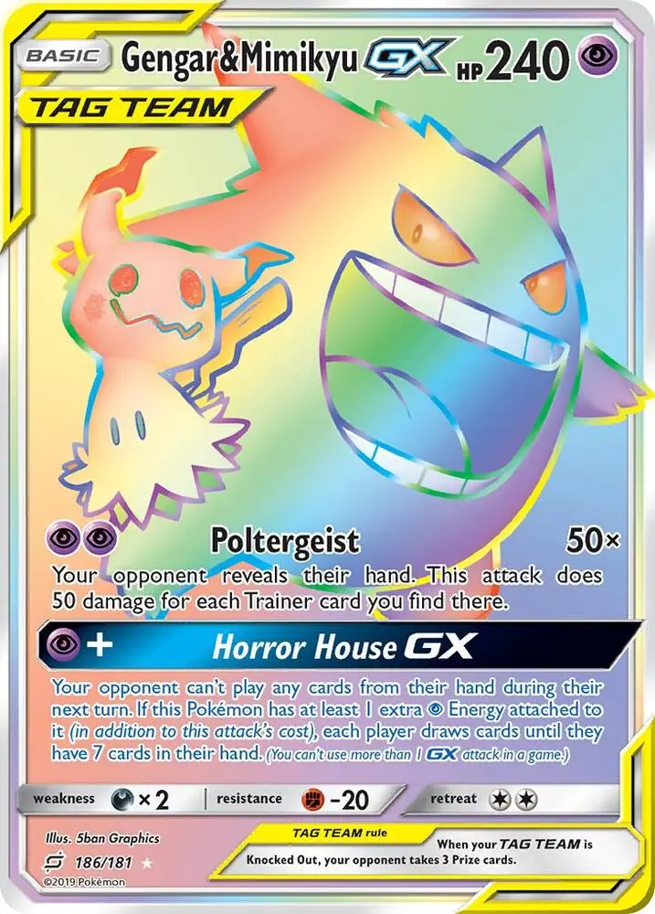 Gengar & Mimikyu GX, Team Up 186/181