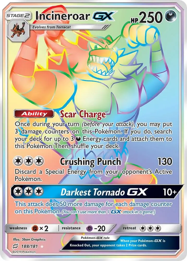 Incineroar GX, Team Up 188/181