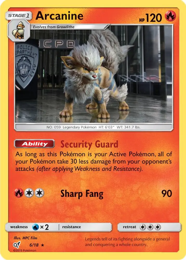 Arcanine, Detective Pikachu 6/18