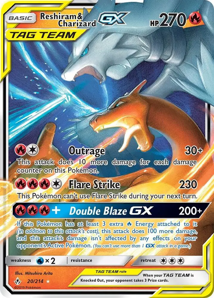 Reshiram & Charizard GX, Unbroken Bonds 20/214