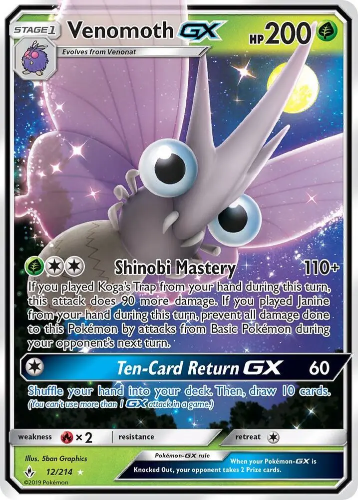 Venomoth GX, Unbroken Bonds 12/214
