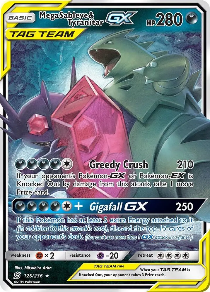 Mega Sableye & Tyranitar GX, Unified Minds 126/236