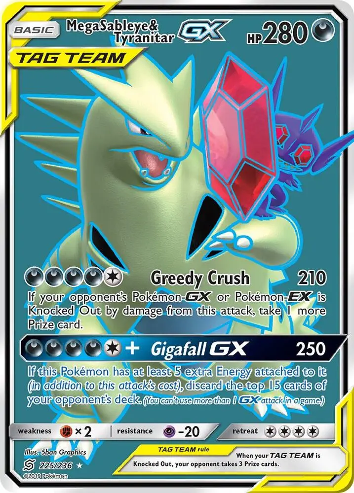 Mega Sableye & Tyranitar GX, Unified Minds 225/236