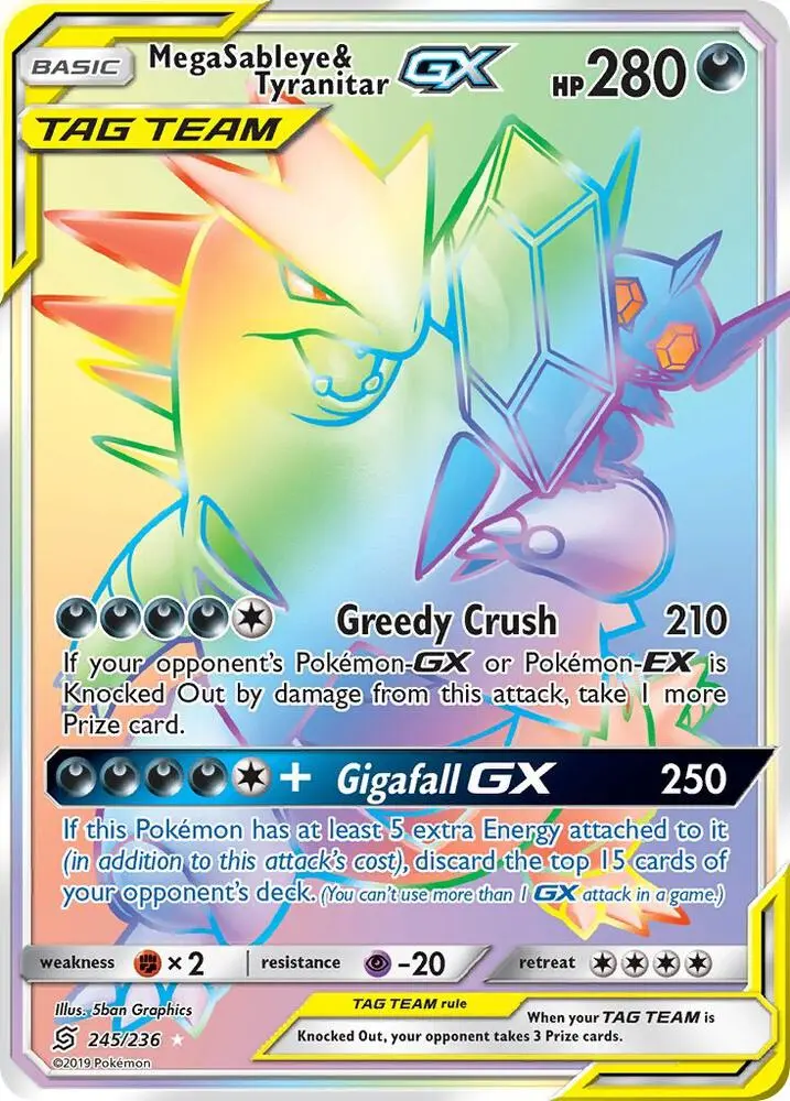 Mega Sableye & Tyranitar GX, Unified Minds 245/236