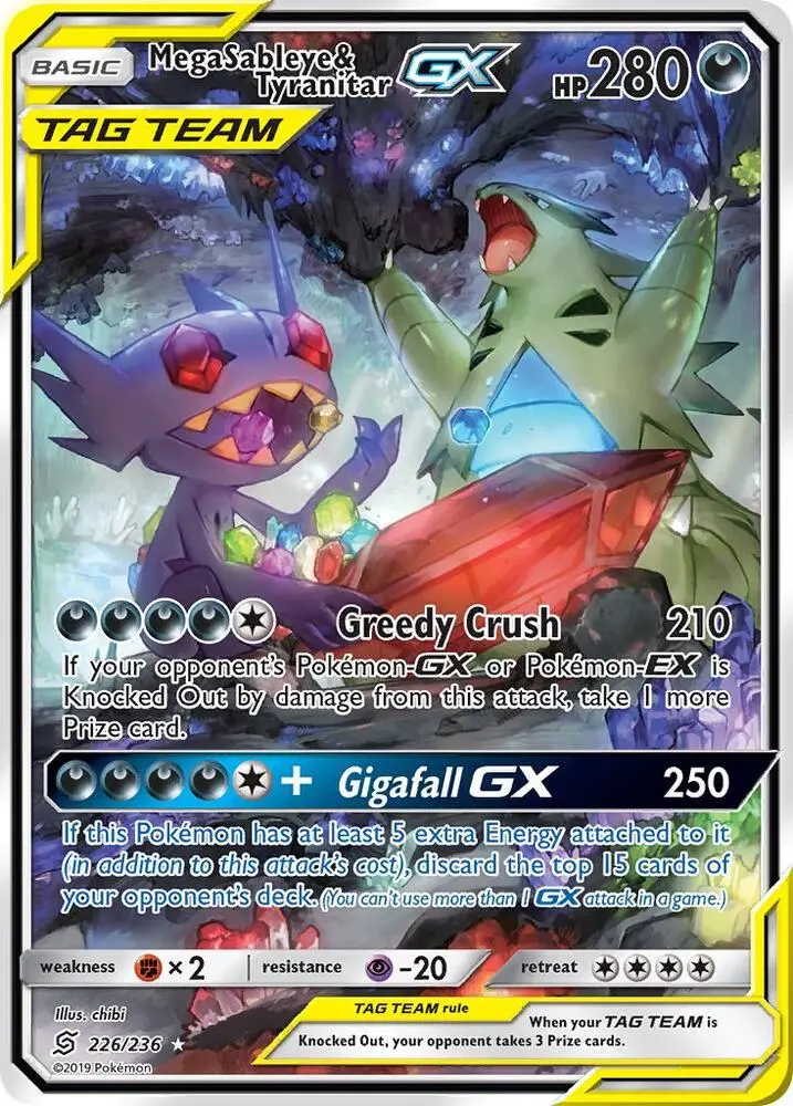 Mega Sableye & Tyranitar GX, Unified Minds 226/236