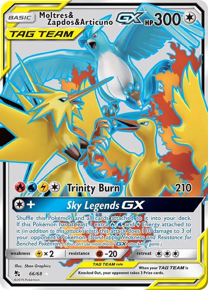 Moltres & Zapdos & Articuno GX, Hidden Fates 66/68