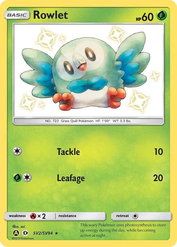 Rowlet, Hidden Fates Shiny Vault SV2/94