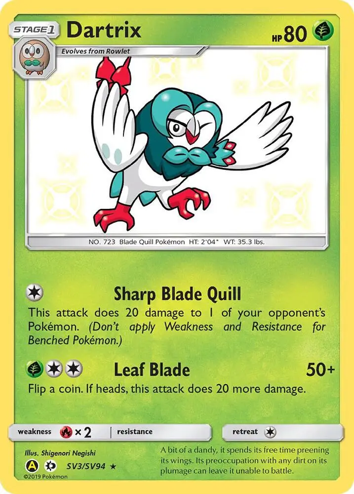 Dartrix, Hidden Fates Shiny Vault SV3/94