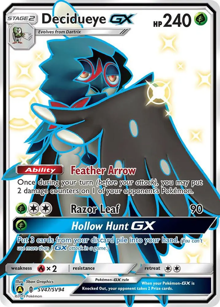 Decidueye-GX, Hidden Fates Shiny Vault SV47/94