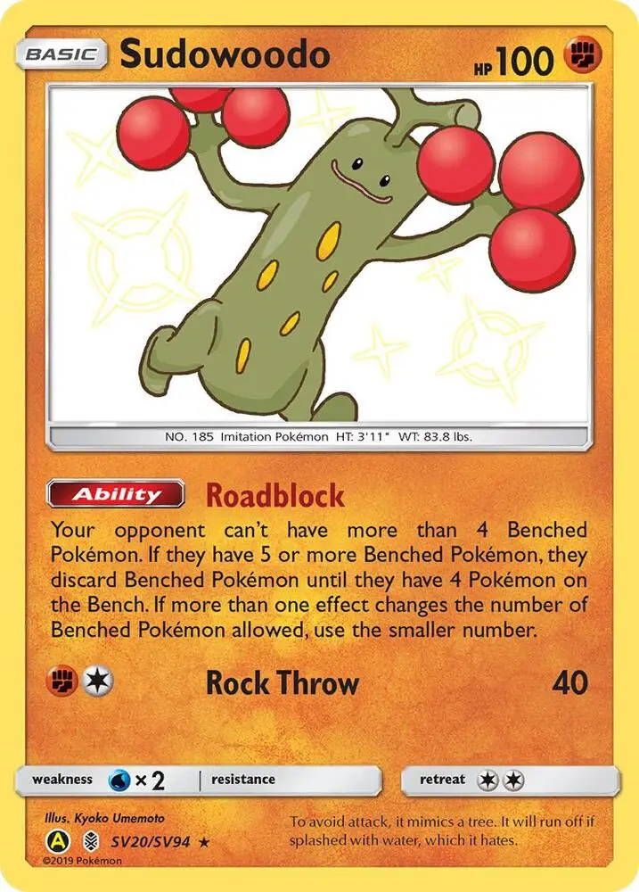 Sudowoodo, Hidden Fates Shiny Vault SV20/94