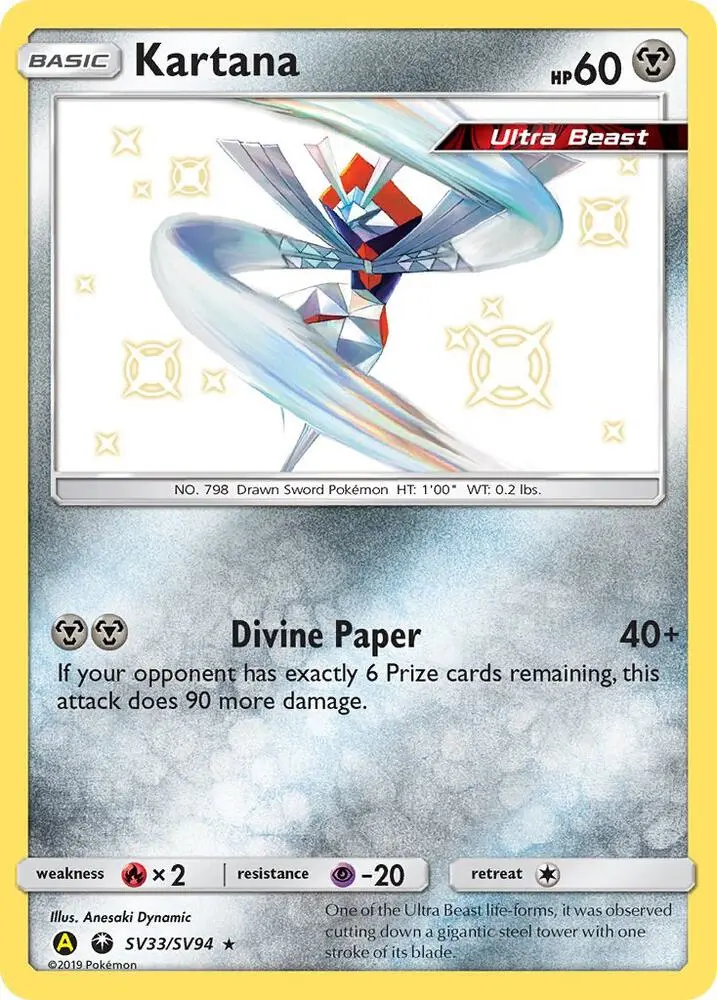 Kartana, Hidden Fates Shiny Vault SV33/94