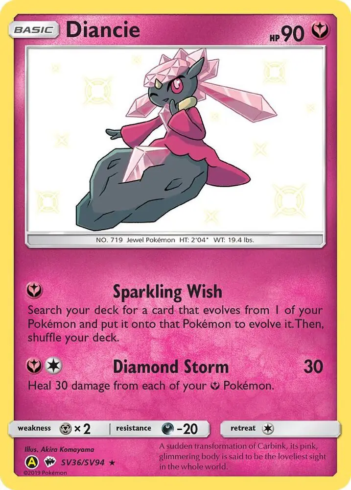 Diancie, Hidden Fates Shiny Vault SV36/94