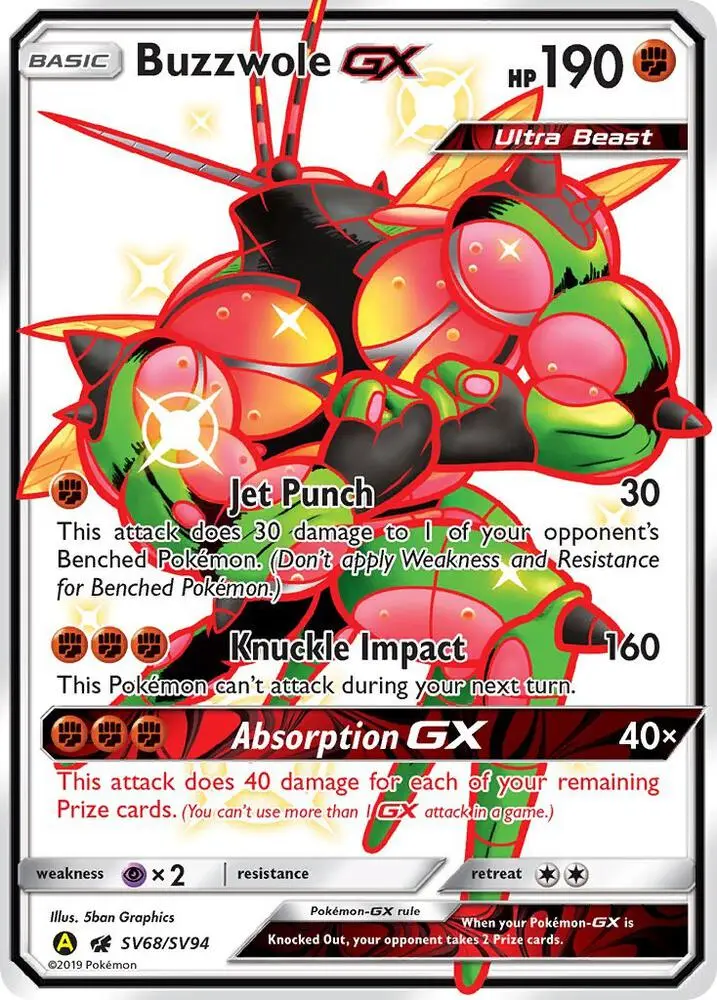 Buzzwole-GX, Hidden Fates Shiny Vault SV68/94