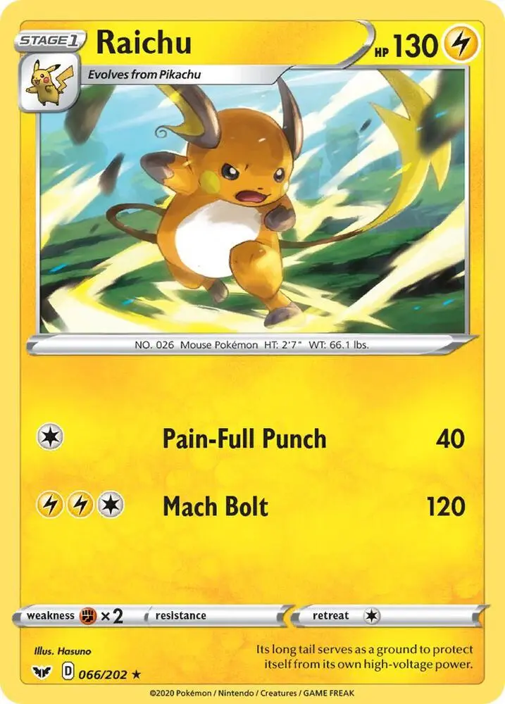 Raichu, Sword & Shield 66/202