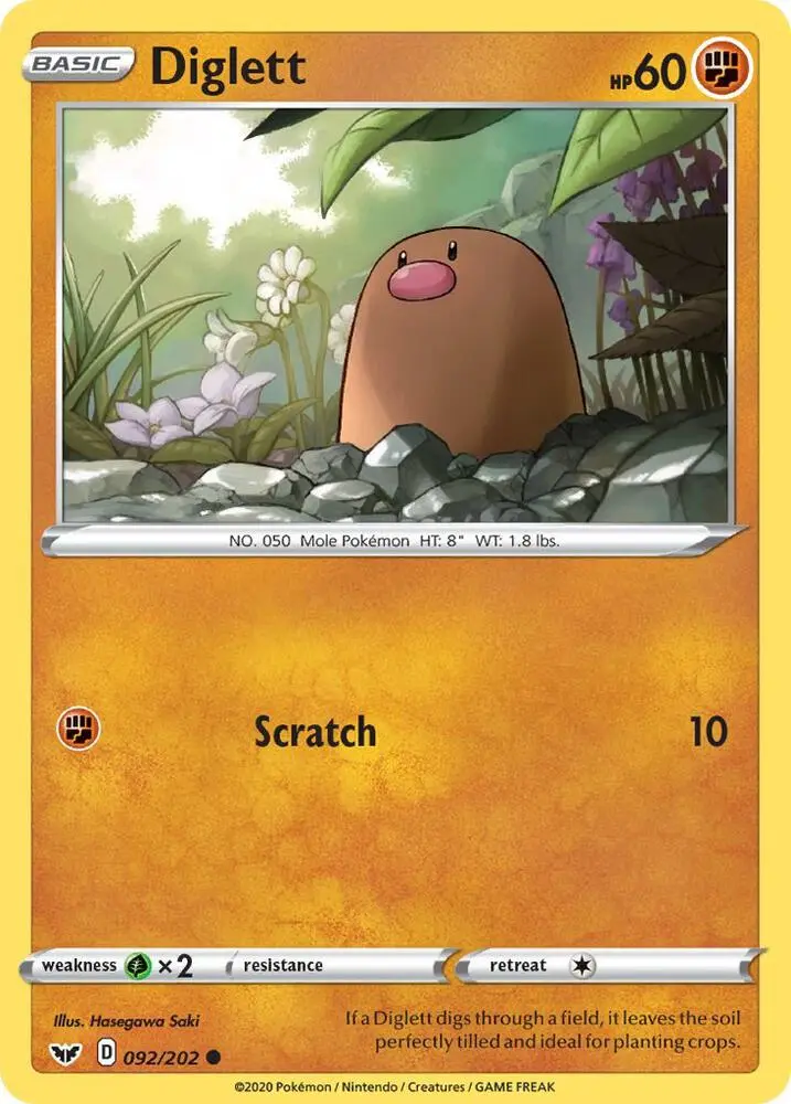 Diglett, Sword & Shield 92/202