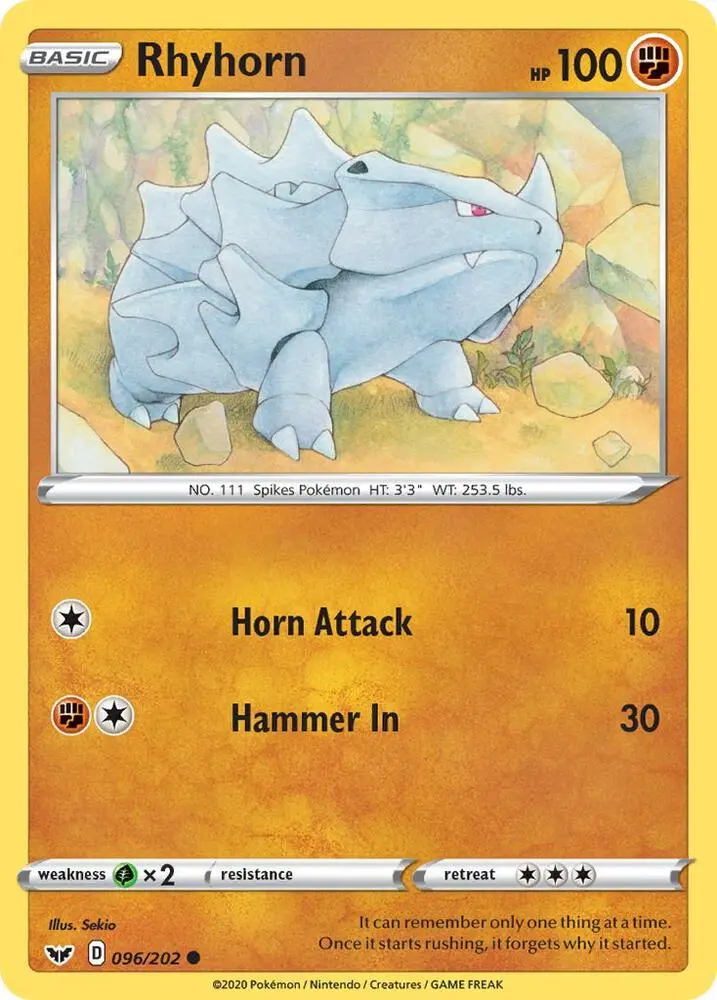 Rhyhorn, Sword & Shield 96/202