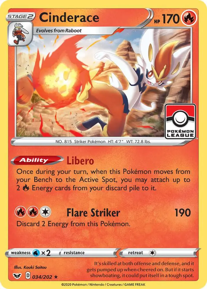 Cinderace, League & Championship Cards 034/202