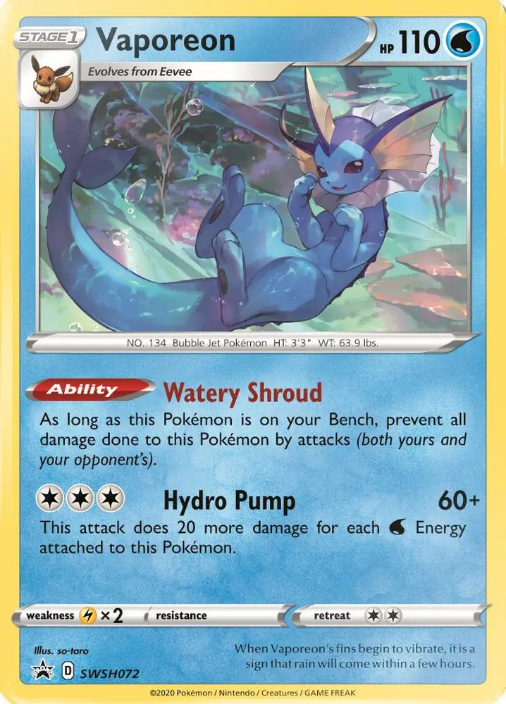 Vaporeon, SWSH Black Star Promos SWSH072/307