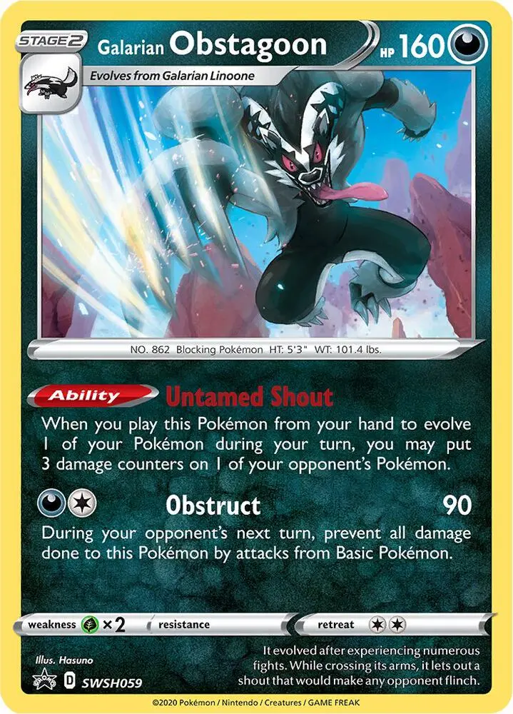 Galarian Obstagoon, SWSH Black Star Promos SWSH059/307