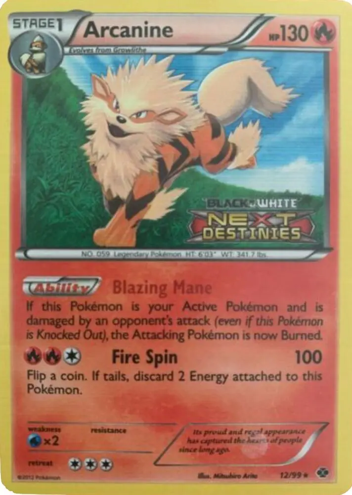 Arcanine, BW Black Star Promos 12/99