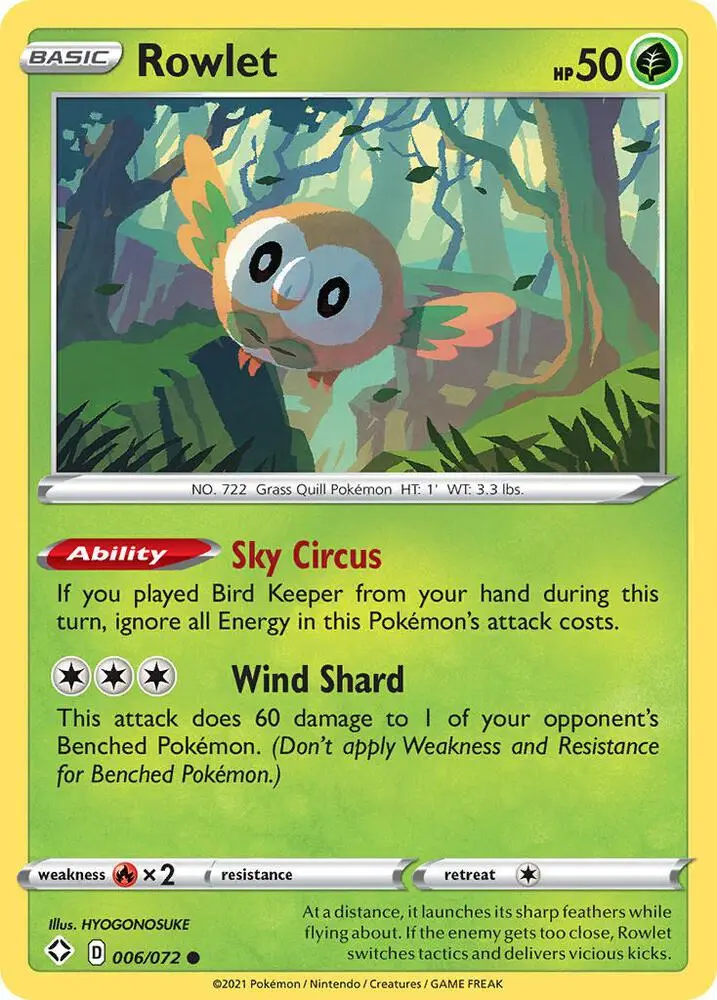 Rowlet, Shining Fates 6/72