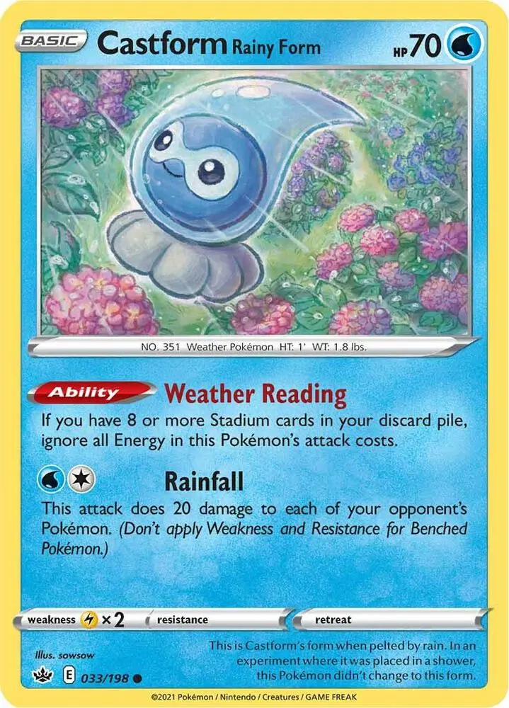 Castform Rainy Form, Chilling Reign 33/198
