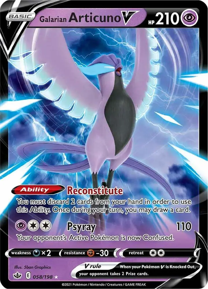 Galarian Articuno V, Chilling Reign 58/198