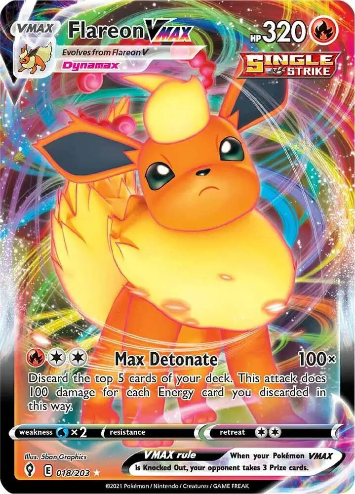 Flareon VMAX, Evolving Skies 18/203
