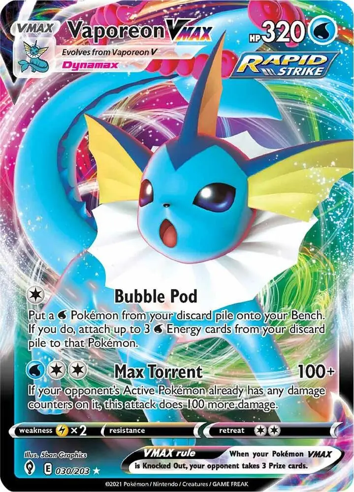 Vaporeon VMAX, Evolving Skies 30/203
