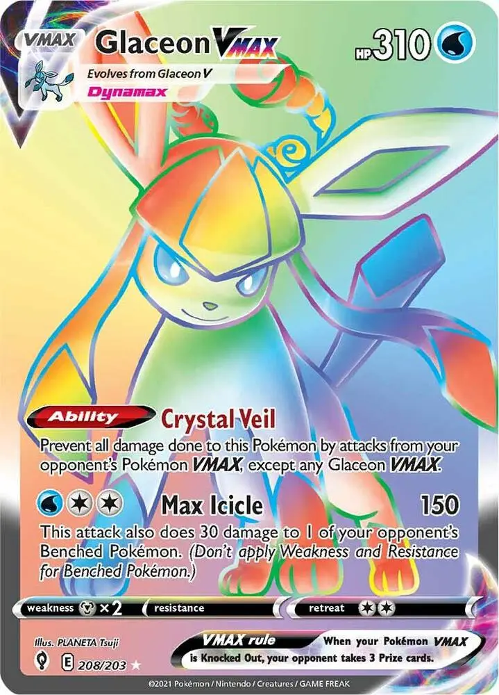 Glaceon VMAX, Evolving Skies 208/203