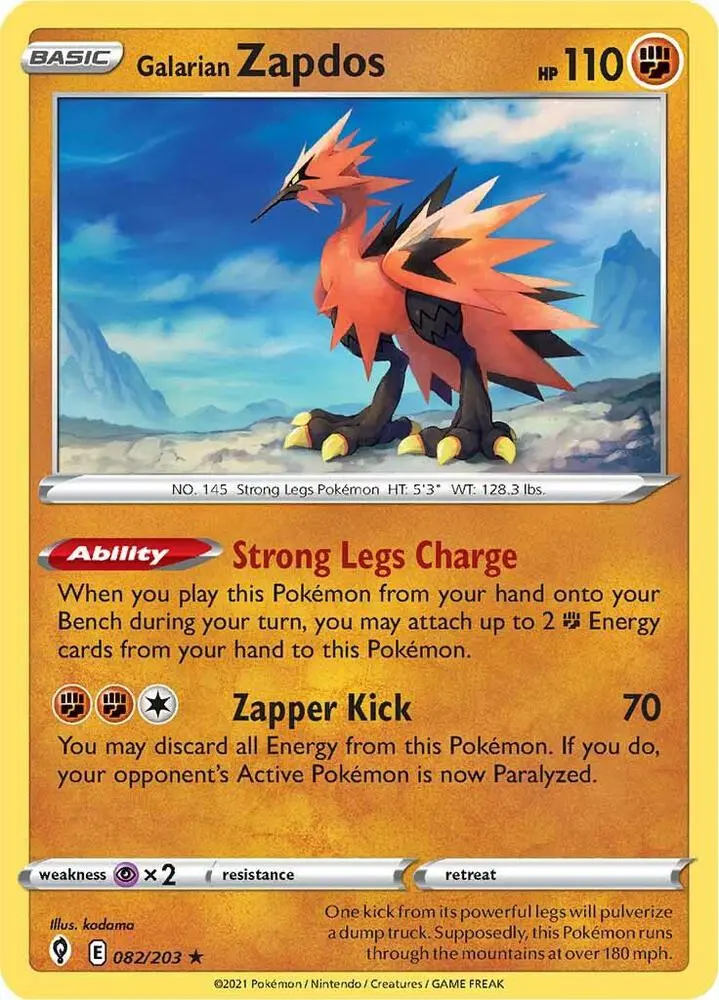 Galarian Zapdos, Evolving Skies 82/203