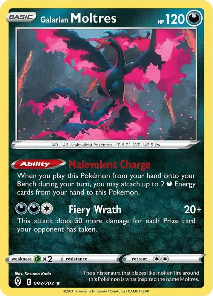 Galarian Moltres, Evolving Skies 93/203