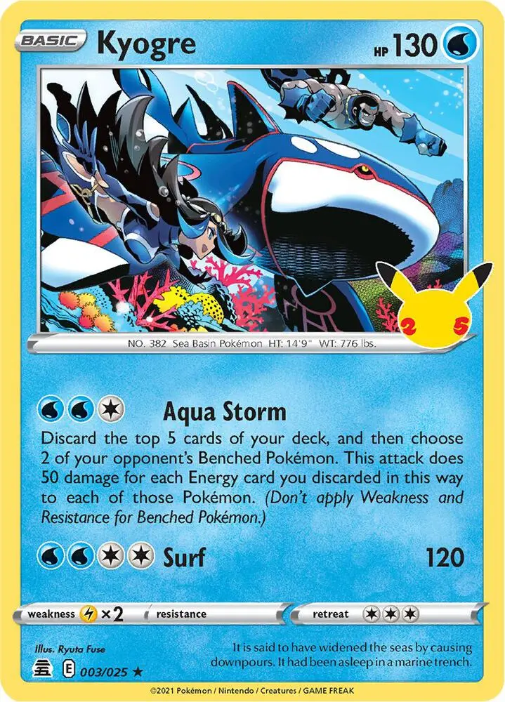 Kyogre, Celebrations 3/25