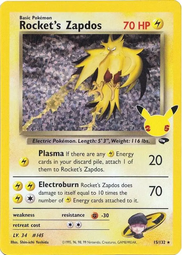 Rocket's Zapdos, Celebrations Classic Collection CC007/25