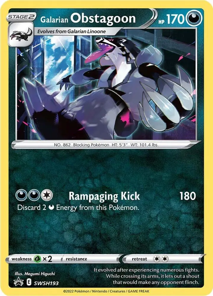 Galarian Obstagoon, SWSH Black Star Promos SWSH193/307