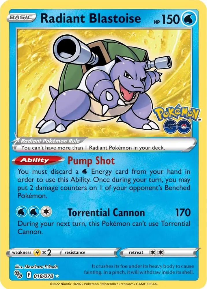 Radiant Blastoise, Pokémon GO 018/78