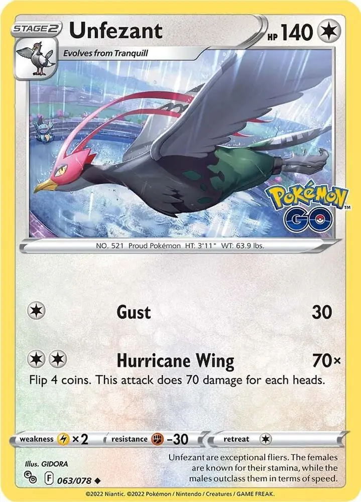 Unfezant, Pokémon GO 063/78