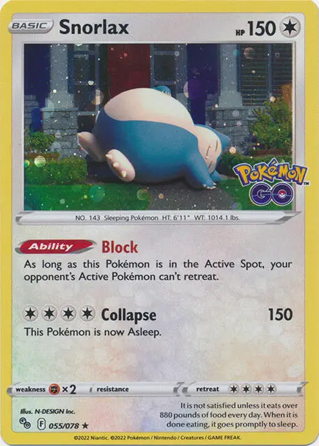 Snorlax, Miscellaneous Cards & Products 055/078