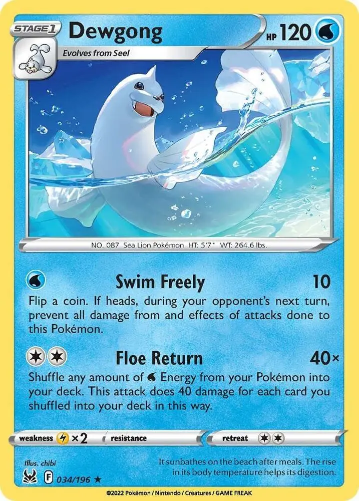 Dewgong, Lost Origin 034/196